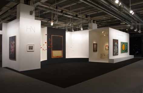 Installation view of Art Basel, Basel 2019. ©Helly Nahmad Gallery NY. Photography by Studio MDA. This photo features the inside of the booth the focus is a large scale painting by Mark Rothko.